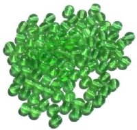 100 6mm Transparent Light Green Round Glass Beads